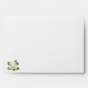 Enveloppe de carte de voeux Rose blanche