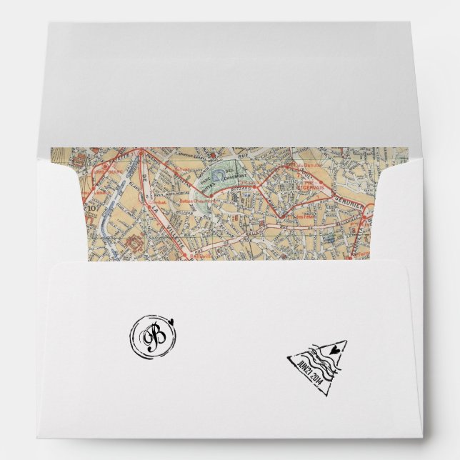 Enveloppe de carte d'embarquement avec les timbres (Dos (Bas))