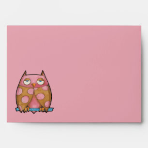 Enveloppe de carte rose Owl