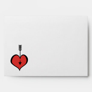 Enveloppe de carte rouge blanche Love You Love