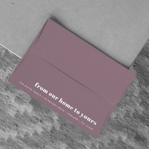 Enveloppe De chez nous au vôtre Purple minimal moderne