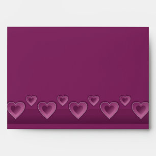 Enveloppe de coeur pourpre