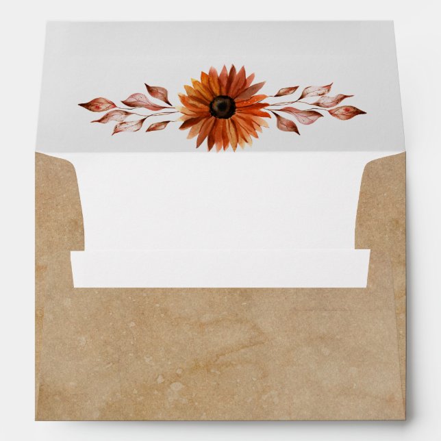 Enveloppe de collection Mariage d'automne rustique (Dos (Bas))