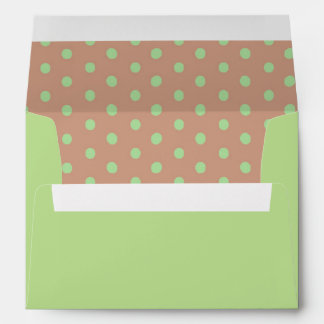 Enveloppe de coordination verte Polka Dot