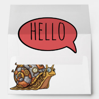 Enveloppe de courrier escargot Steampunk joyeuse