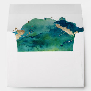 Enveloppe de coutume d'éclaboussure de vert bleu