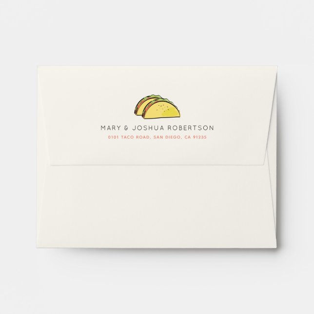 Enveloppe de crème Motif Taco Pink (Dos (Haut rabat))
