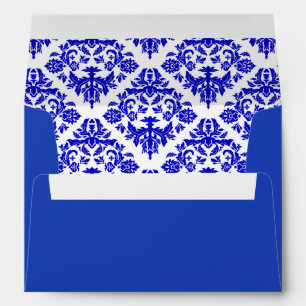 Enveloppe de damassé de bleu royal