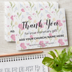 Enveloppe de dons d'église Fleurs sauvages florale