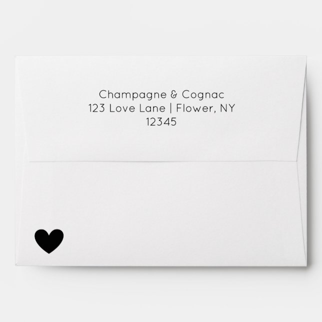 Enveloppe de douche moderne Script Couples (Dos (Haut rabat))
