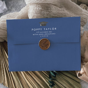 Enveloppe de Faire-part de graduation en bleu chic