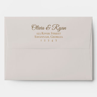 Enveloppe de Faire-part de mariage beige florale