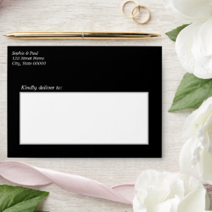 Enveloppe de Faire-part de mariage blanche noire