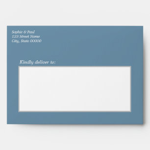 Enveloppe de Faire-part de mariage bleu poussiéreu