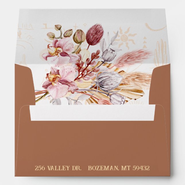 Enveloppe de Faire-part de mariage Boho Ranch (Dos (Bas))