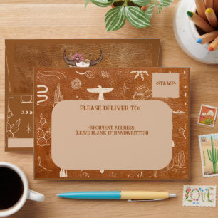 Enveloppe de Faire-part de mariage Boho Ranch