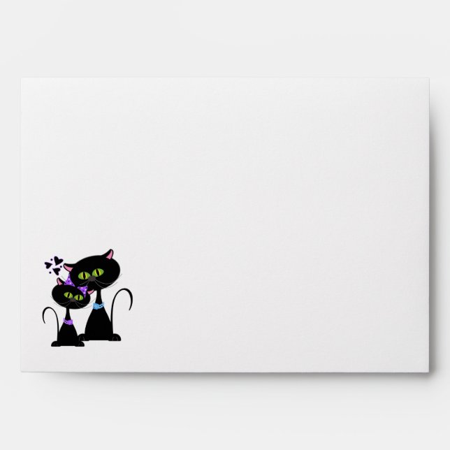 Enveloppe de Faire-part de mariage de chats lunair (Devant)