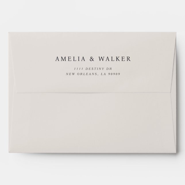 Enveloppe de Faire-part de mariage de crème classi (Dos (Haut rabat))