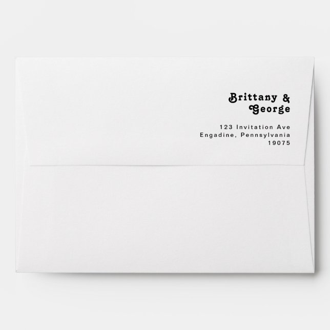 Enveloppe de Faire-part de mariage de lettres rétr (Dos (Haut rabat))