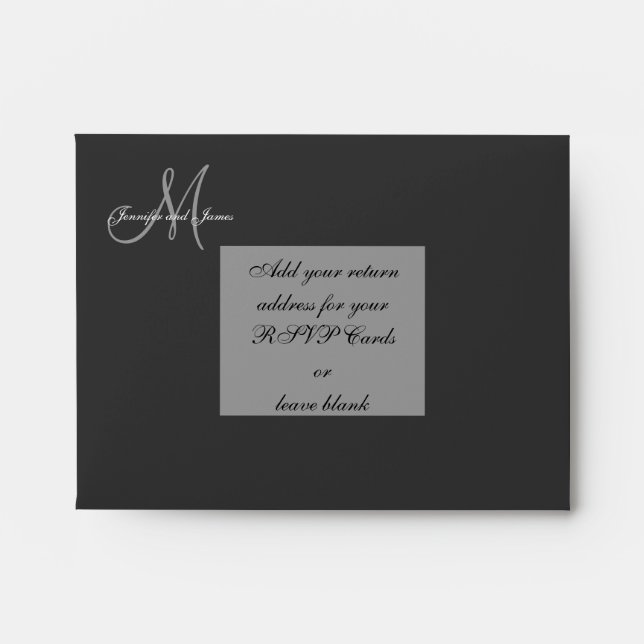Enveloppe de Faire-part de mariage de monogramme n (Devant)