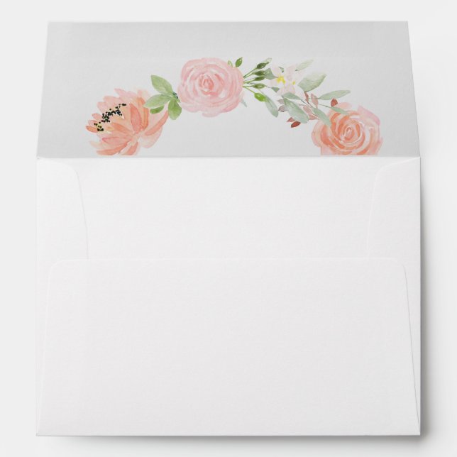 Enveloppe de Faire-part de mariage de pivoine prin (Dos (Bas))