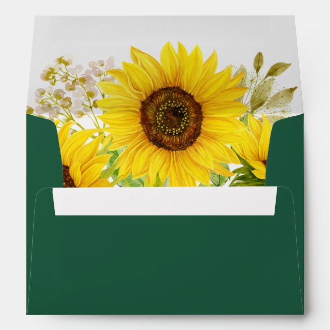 Enveloppe de Faire-part de mariage de tournesol du (Dos (Bas))