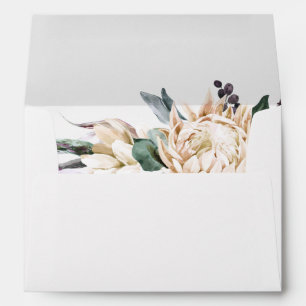 Enveloppe de Faire-part de mariage florale blanche