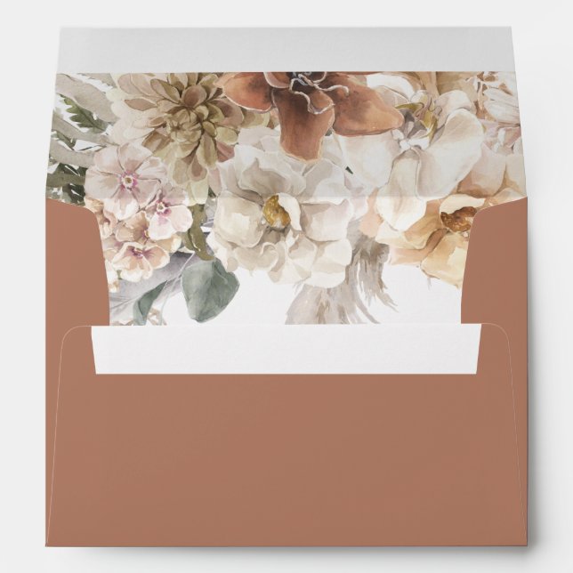 Enveloppe de Faire-part de mariage florales en ter (Dos (Bas))