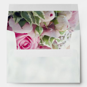 Enveloppe de Faire-part de mariage florales roses
