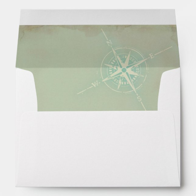 Enveloppe de Faire-part de mariage Nautique Star (Dos (Bas))