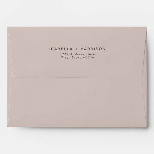 Enveloppe de Faire-part de mariage rose vierge QUI (Dos (Haut rabat))
