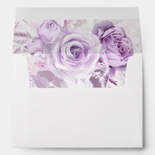 Enveloppe de Faire-part de mariage Rose violet enc