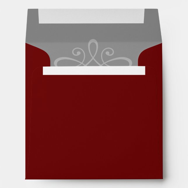 Enveloppe de faire-part de mariage rouge et blanc  (Dos (Bas))