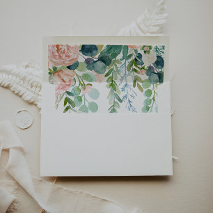 Enveloppe de Faire-part de mariage tropicale rose 