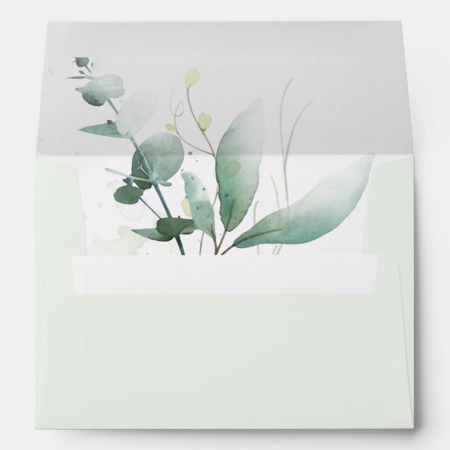 Enveloppe de Faire-part de mariage verdoyante (Dos (Bas))