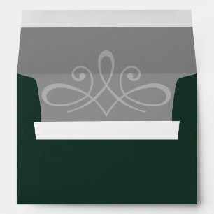 Enveloppe de faire-part de mariage vert émeraude