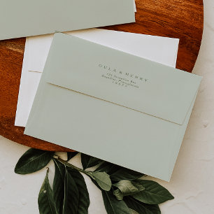 Enveloppe de Faire-part de mariage verte Sage