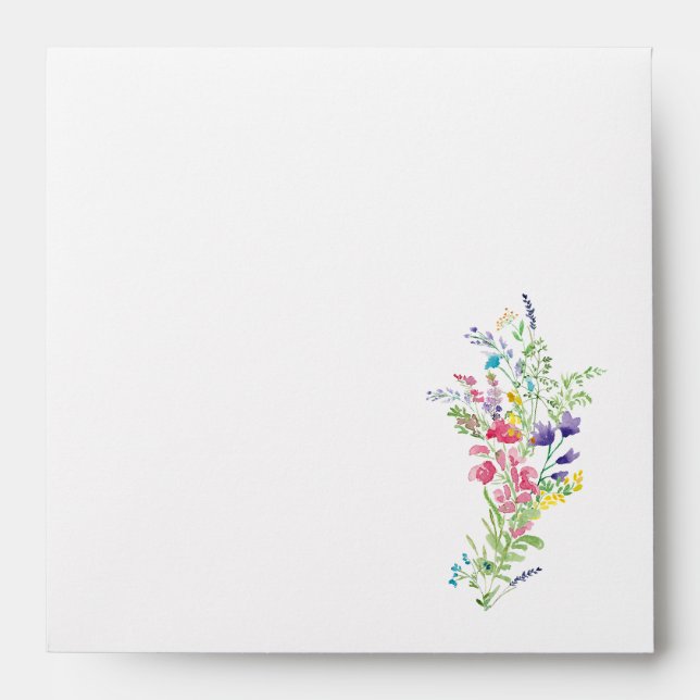 Enveloppe de Fête des mariées Fleur sauvage aquare (Devant)
