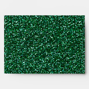 Enveloppe de fête pailletée de vert émeraude Glamo