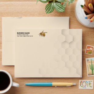 Enveloppe de filigranes abeilles et peigne de miel