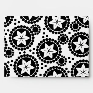Enveloppe de fleurs blanches noires mignonnes