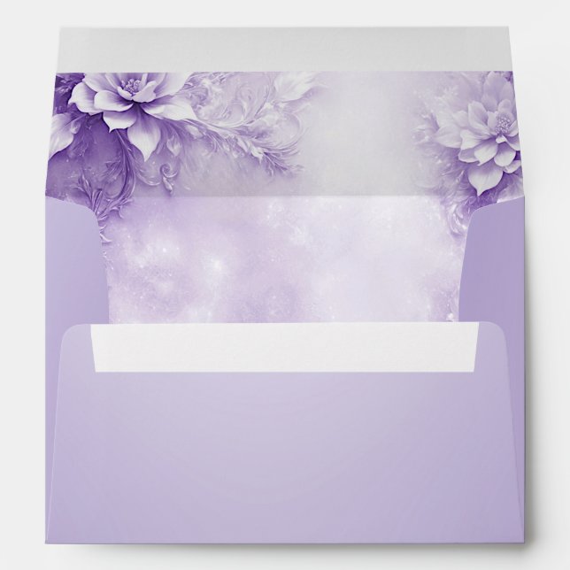 Enveloppe de fleurs blanches violettes (Dos (Bas))