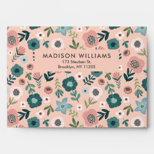 Enveloppe de fleurs de couleur moderne minimaliste