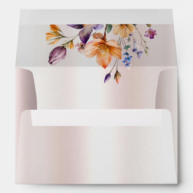 Enveloppe de fleurs de printemps colorées (Dos (Bas))