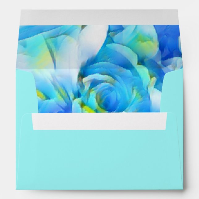 Enveloppe de fleurs Roses Aqua (Dos (Bas))