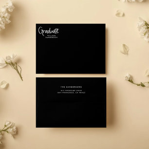 enveloppe de graduation de script tendance en noir