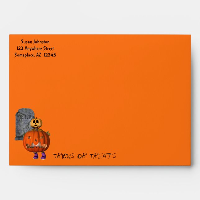 Enveloppe de Halloween de pierre tombale d'homme d (Devant)