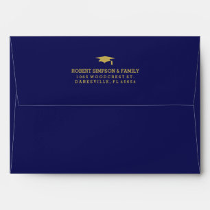 Enveloppe de Invitation de diplômes Blue & Gold 5x