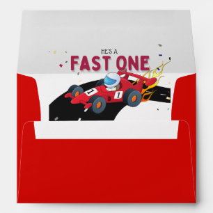 Enveloppe de la Red Race Car First Birthday Party