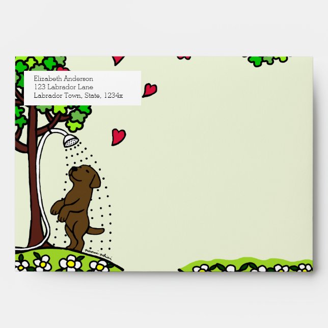 Enveloppe de Labrador de chocolat d'amusement de (Devant)